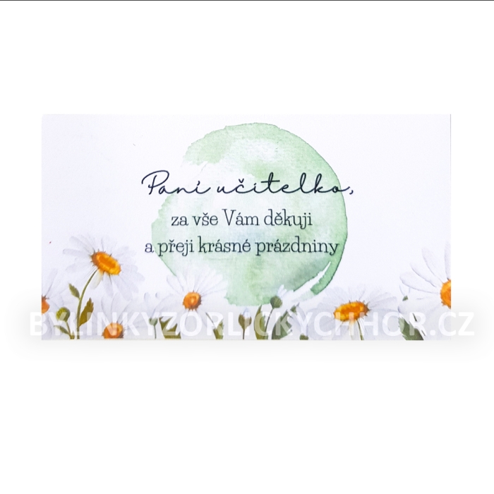 Děkovací kartička - Paní učitelko
